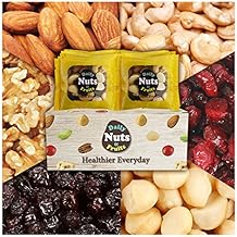 Daily Nuts Healthy Mix Nuts 24 packs (Almonds 30%, Walnuts 20%, Cashews 15%, Macadamias 15%, Cranberries 10%, Raisins 10%) No Artificial Additives, Dry-Roasted, Natural, Premium Nuts On The Go,