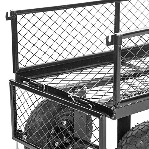 Heavy Duty Steel Wagon Cart Garden Dump Lawn Utility Trailer Yard BestMassage - Thumbnail 6