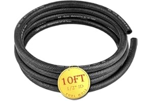 Afa Motors Fuel Line Hose 1/2 Inch ID 10FT NBR Neoprene Rubber Push Lock Fuel Hose High Pressure 300PSI For Automotive Fuel Systems Engines