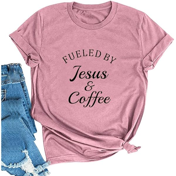 Women's 'I Run On Jesus Coffee & Chaos' T-Shirt – Casual Graphic Tee In Grey, 2XL