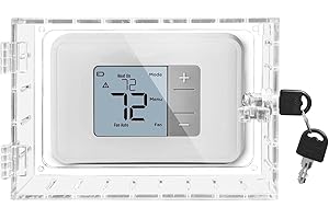 groword Universal Thermostat Lock Box with Key,Clear Large Thermostats Guard Fits 6.5" H x 4.72" W x 1.97" D or Smaller (1 Set)