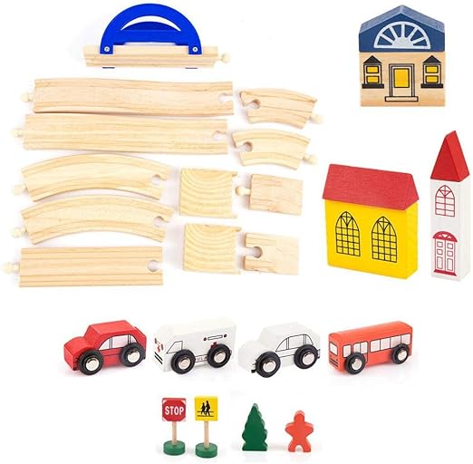 vias de tren de madera