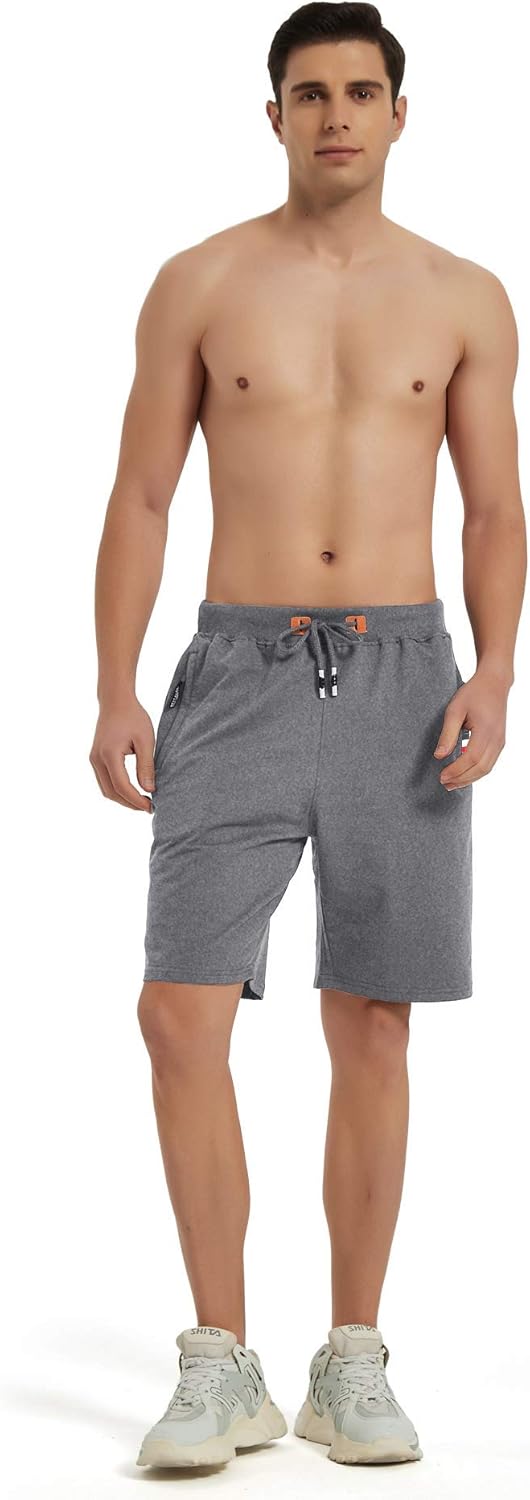 GEEK LIGHTING Mens Shorts Casual Comfortable Workout Shorts Drawstring Zipper Pockets Elastic Waist at  Men’s Clothing store