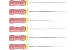 Smileheven Endodontic Root Canal Hand H Files Stainless Steel Hand Files Pack of 6 (6#)