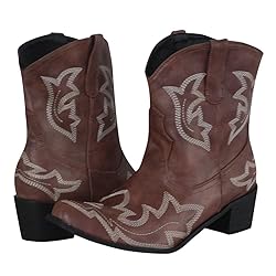 Hbeylia Cowboy Boots For Women Vintage Embroidery
