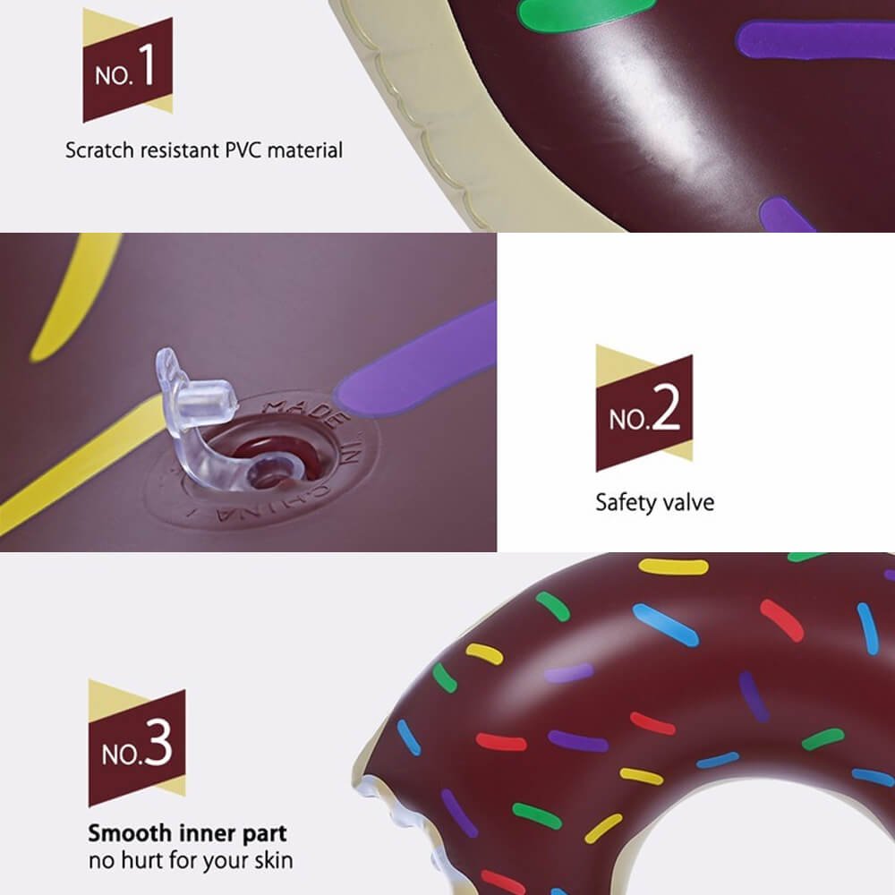 ixaer Donut Inflatable Pool, Funny Swimming Pool Floats/ Summer Water Sport Inflatable Pool Toys.(chocolate)