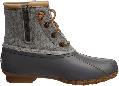 sperry women's saltwater emboss wool rain boot dark grey