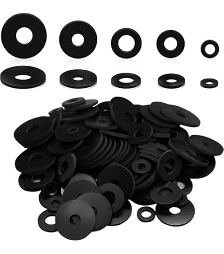 LuoQiuFa 30Pcs M5 Rubber Flat Washers 13mm OD 5mm ID 4mm Thickness For Faucet Pipe Water Hose