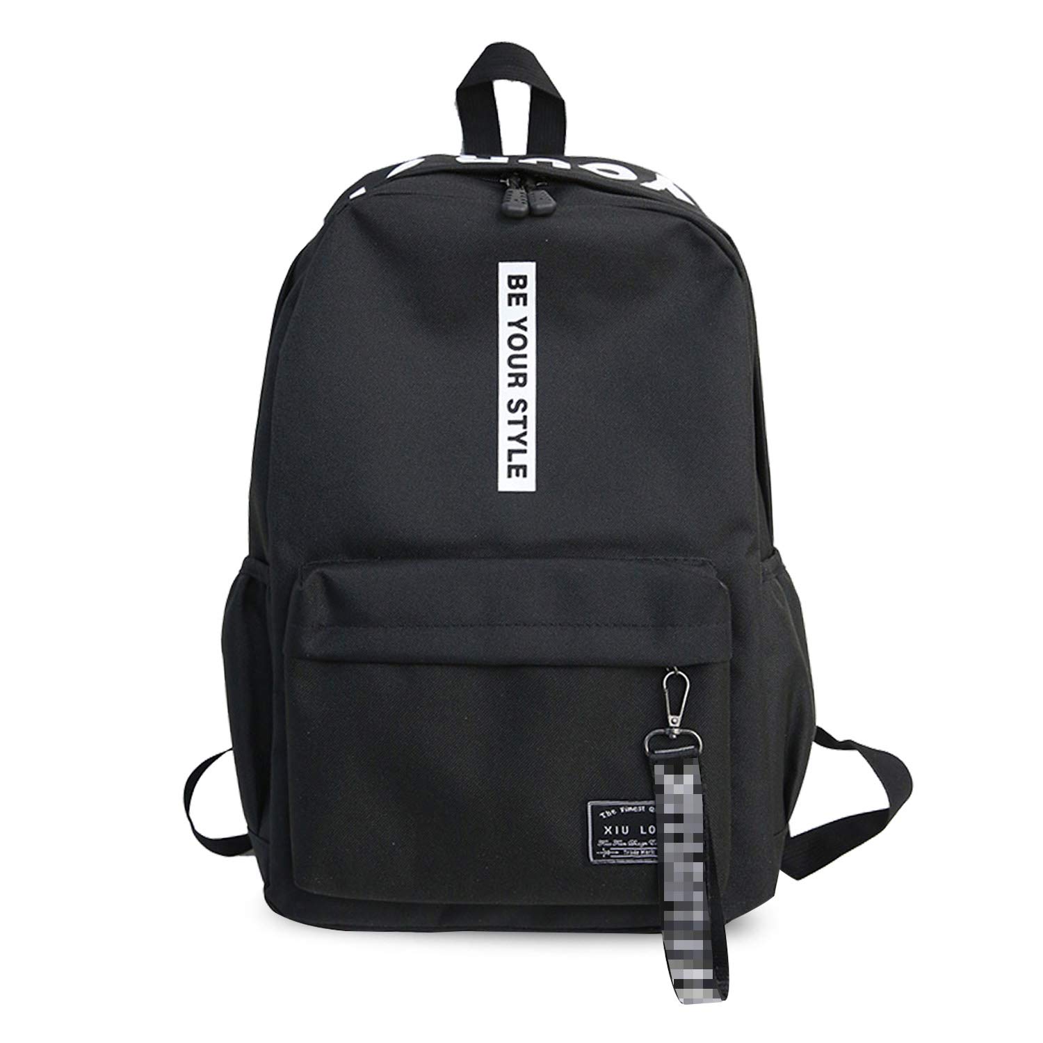 FANDARE Casual Daypacks Boys Girls Backpack Teenager School Bag for Outdoor Travel College University Campus Bookbag Lightweight Rucksack Black White