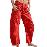 YSW Cheetah Barrel Jeans Women Leopard Print Jean Y2k Mid Rise Baggy Boyfriend Wide Leg Ankle Boho Pants