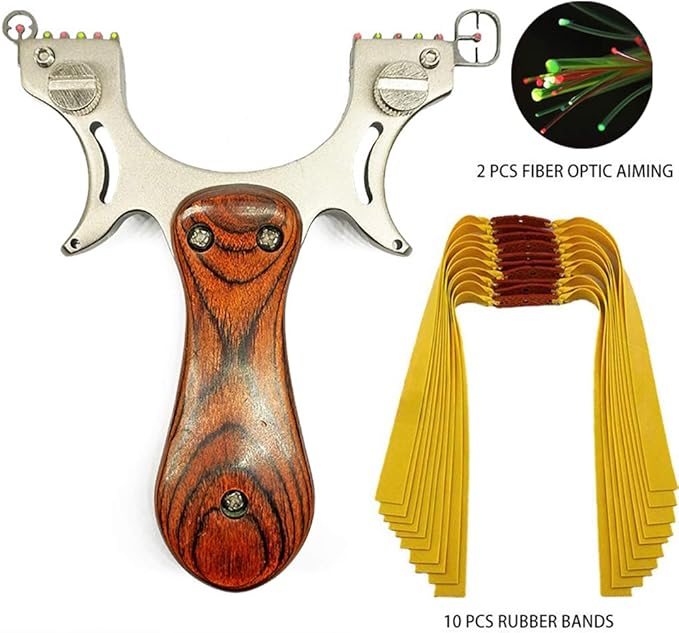 D&Q Slingshot High Velocity Catapult with 10 Pcs Flat Bands Powerful