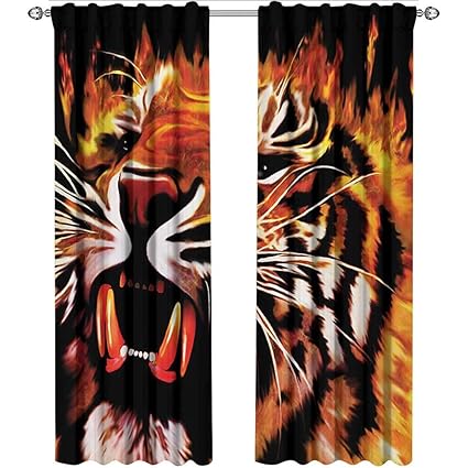 Amazon Com Safari Curtains Insulated Thermal Fire Power Tiger