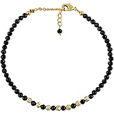 Natural Genuine Gemstone, Birthstone, Handmade Simple Bracelet, Gorgeous Micro Beads Bracelet, Chakra Jewelry, Healing Crystals in 14k Gold Plated Chain 8 inch