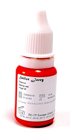 SAILOR JERRY FEUERROT 10ml - deutsche Tattoofarbe mit Zertifikat - INKgrafiX® IG04512 Tattoo INK Rot Red