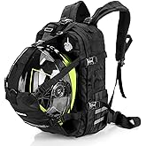 Hutigertech Helmet Backpack for Motorcycle Cycling, Large Capacity Waterproof Helmet Holder, Helmet Storage Bag Hiking Backpack