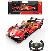 RASTAR 1/14 Licensed Le Mans RC Car for Ferrari 499P with DIY Decals, Red | Ideal Gift for 6+, Rich Detail Racing Car Model with Openable Doors, Working Lights, 2-Speed Switch for Play &amp; Display, 10110