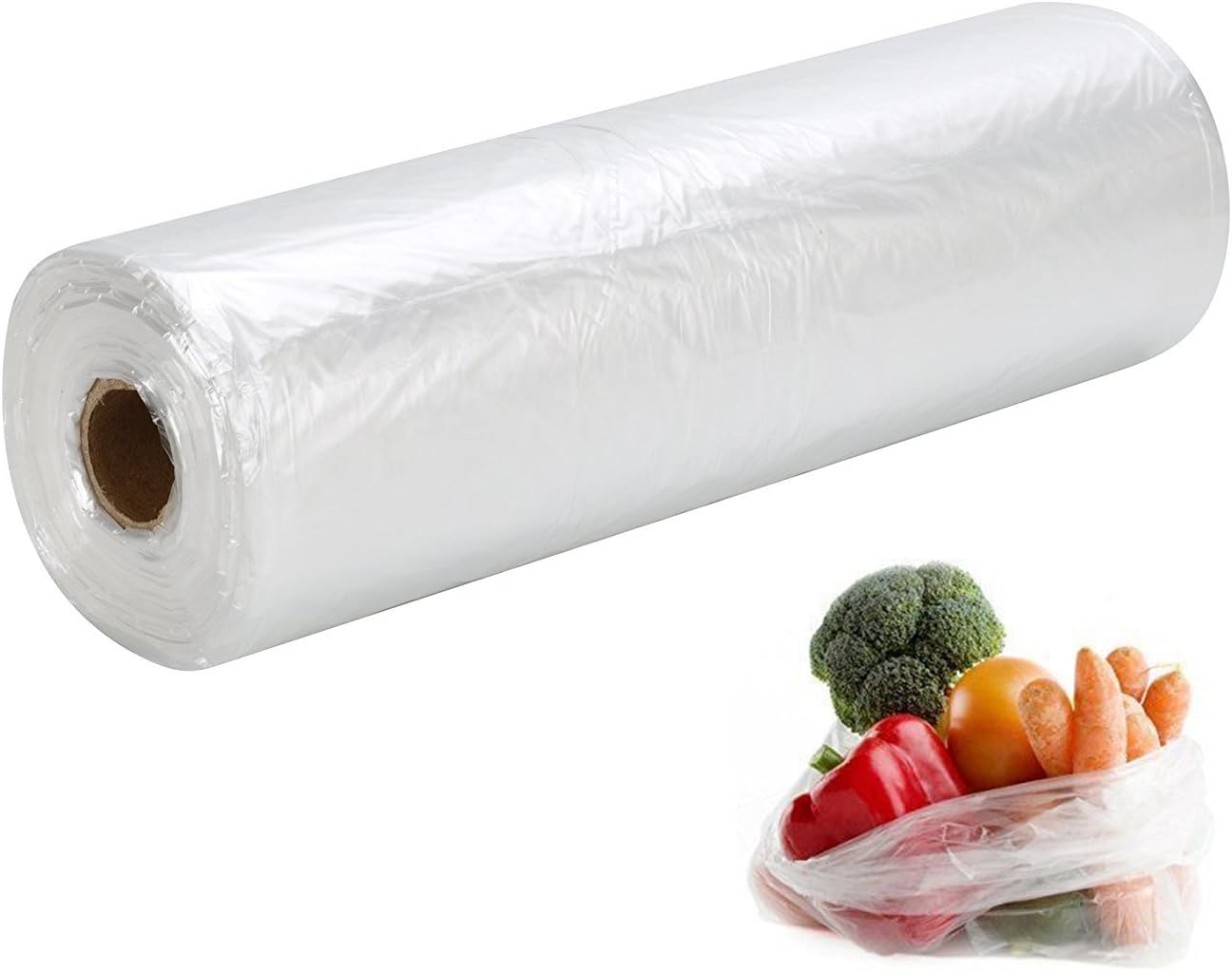 PAPRMA Food Storage Bags, 12" X 20" Clear Plastic Produce Bag for
