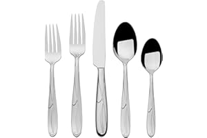 Mikasa Cocoa Blossom 18/10 Stainless Steel Flatware Hostess Serving Utensil, 65 Piece Set, Silver