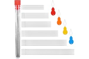 COOBIGO 30 PCS Large Eye Needles for Hand Sewing Crafts, Hand Embroidery Needle Threader for Leather Darning Tapestry Quilting Needles Cross Stitch Sewing Supplies Accessories, 6 Assorted Sizes