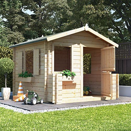BillyOh Junior 28mm Log Cabin Childrens Wooden Playhouse 2.0 x 2.0m