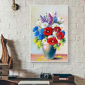 Floating Framed Canvas Wall Art for Living Room, Bedroom Vintage Vase Canvas Prints for Home Decoration Ready to Hang - 16x24 inches