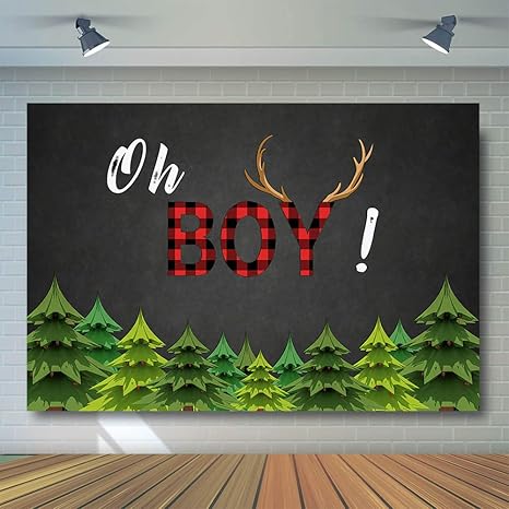 Amazon Com Comophoto Lumberjack Baby Shower Photography Backdrop