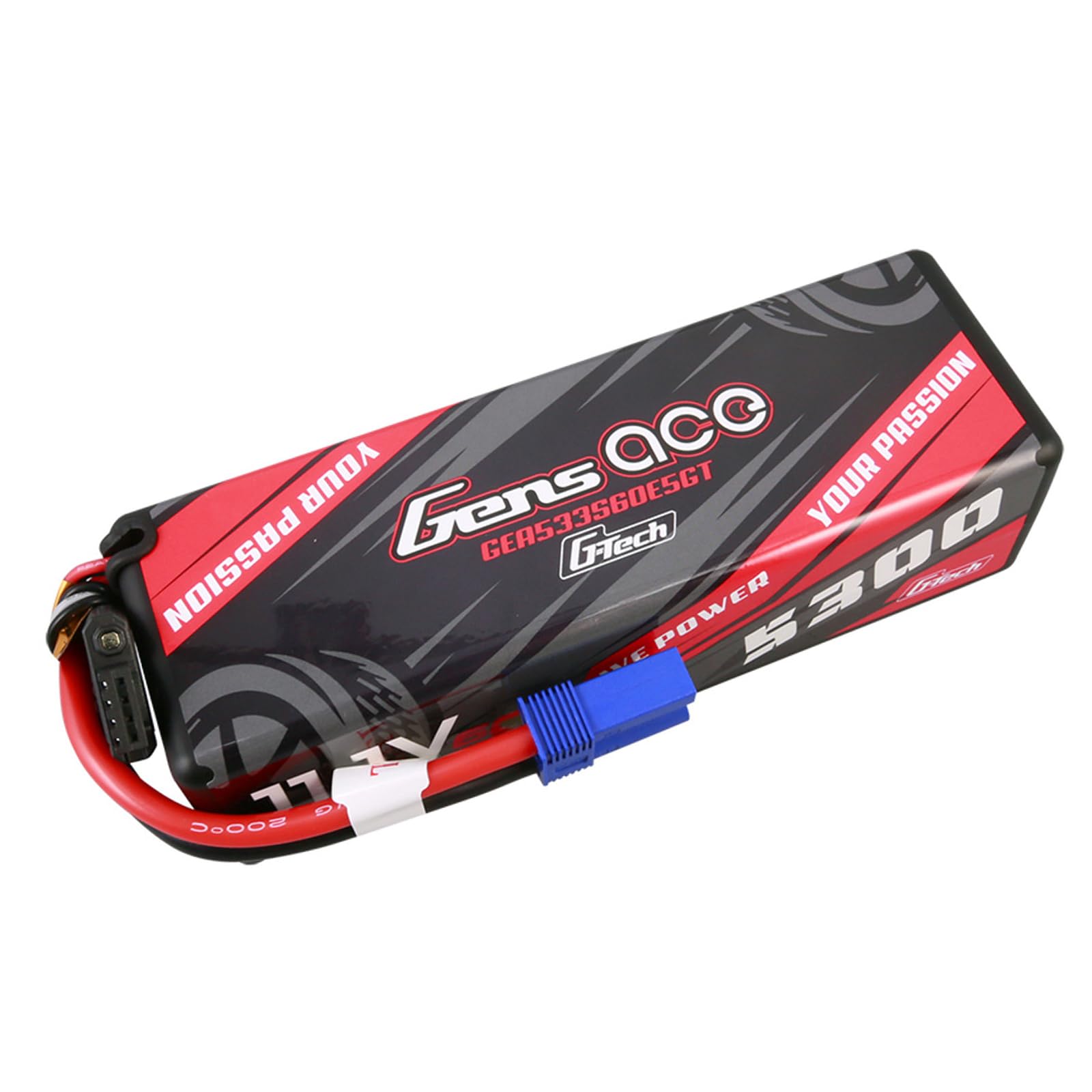 Gens Ace 5300mAh 3S 60C 11.1V HardCase G-Tech Lipo Battery 49# With EC5