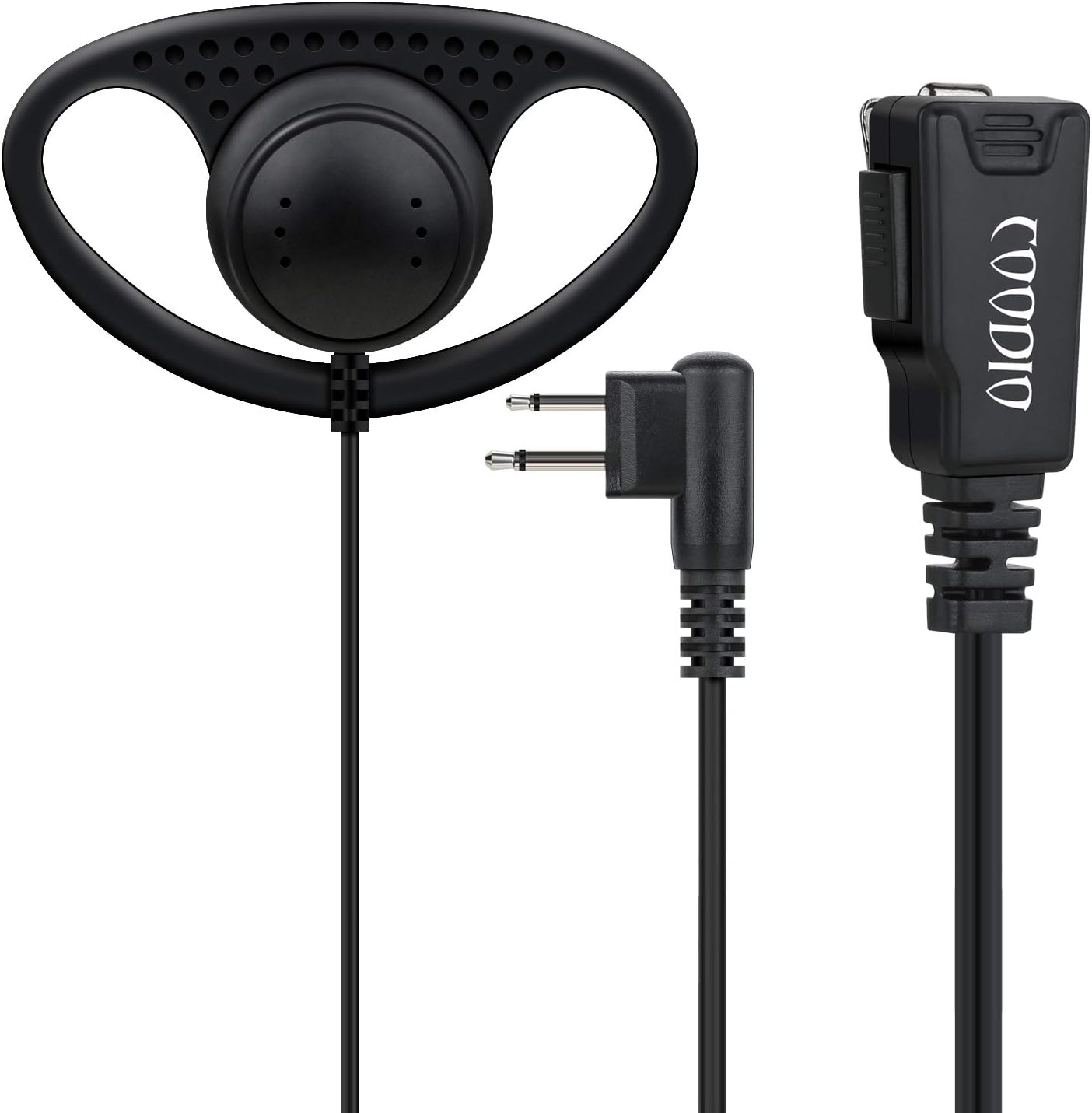 COODIO Lot 2 x D-Ring Earpiece Police Security Headset inline PTT Mic Microphone For 2 Pin Motorola CP040, CP140, Hytera - Image 3