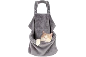 Cat Sling Carrier Pouch, Soft Pet Carrier for Small Dog & Kitten, Hands Free Pet Wrap, Reversible Travel Pouch for Adult Feli