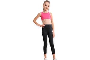 YMZIA Girls Yoga Leggings Girls Athletic Leggings Training Bras Set Kids Gym Crop Tank Top Activewear Set for 5-13Years