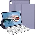 Divufus Keyboard Case for iPad (A16 2025), for 10th Generation 2022 [Magnetic Detachable Wireless Keyboard][Support 3 System] Folio Case with Pencil Holder for iPad 11th/10th Gen, Lavender Gray