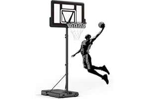 IGL Portable Basketball Hoop, 5.6-10FT Adjustable Basketball Goal System, 44 Inch Outdoor Basketball Hoop & Goals for Kids, Youth, and Adults in The Backyard, Driveway with PC Backboard