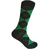 Triple M Plus Men's Mid Calf Green Dress socks,One size fits most men; Sock Size 10-13.