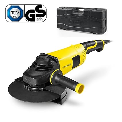 TROTEC Winkelschleifer Pags 10 – 230 (2.000 W) inkl. Koffer und Trennscheibe, 230 mm, 6.500/min, Zusatzhandgriff variabel mon