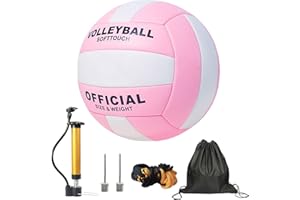 PETIT MANON Volleyball Official Size 5, Volleyball Kit, Volleyballs, Soft Volleyball Beach Volleyball Pool Volleyball for Indoor Outdoor Beach, Training Equipment Volleyball Training, Competition, Gym