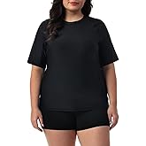 HODOSPORTS Women's Plus Size Rash Guard UPF 50+ Swim Shirt Sun Protection Swimsuit Top Short Sleeve 1X-6X