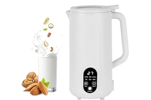 LMFUEN Automatic Soy and Nut Milk Maker,27oz/800ml,Food Processor,Rice Paste,Juice,Baby Food Hot Blender, Smoothie,Corn,Crushing Ice,Delay Start/Keep Warm & BPA Free (White)
