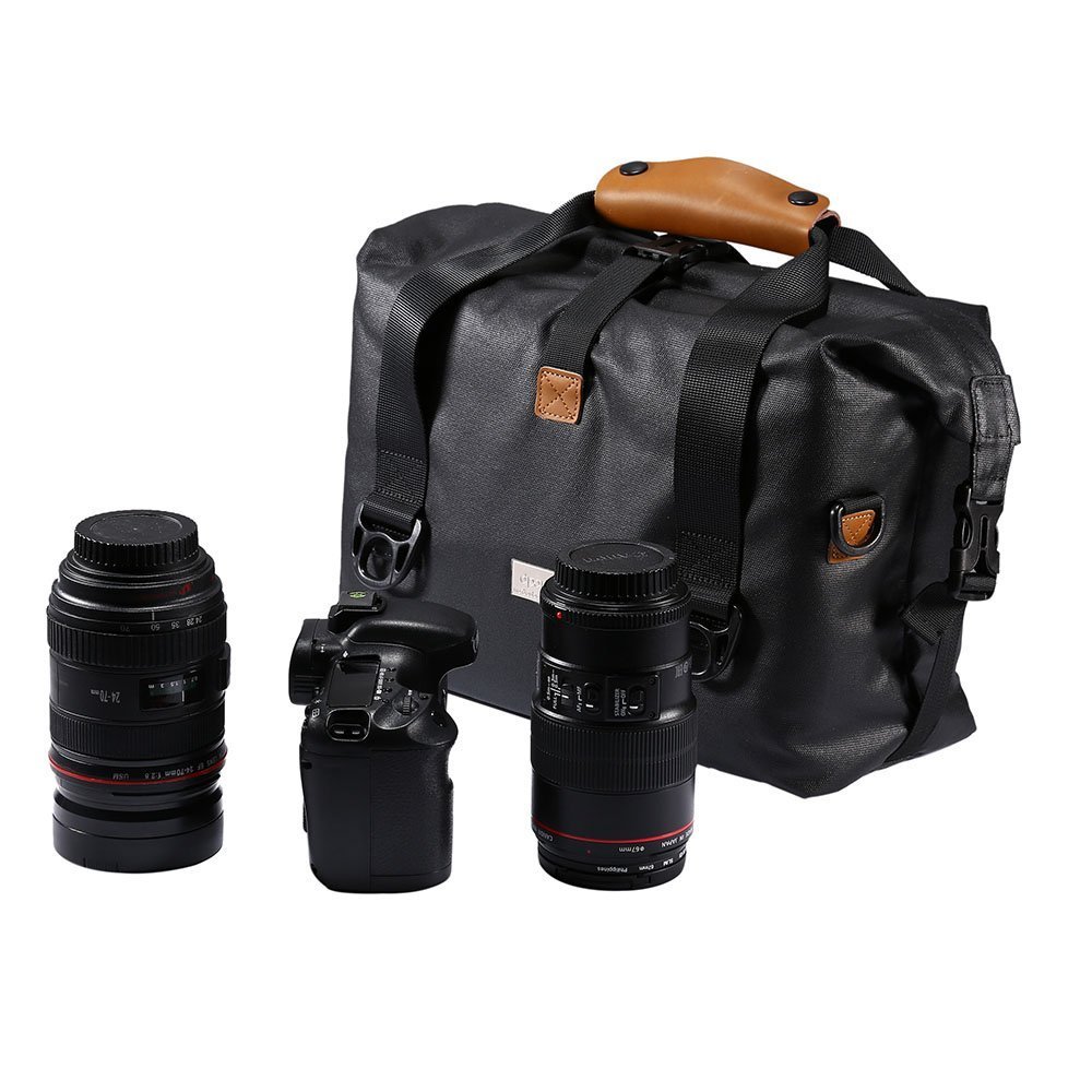 Shoulder Messenger Bag Waterproof DSLR SLR Digital Camera Bag Case Shockproof Backpack Profession Travel Photography Bag Gadget Organizer (Balck)