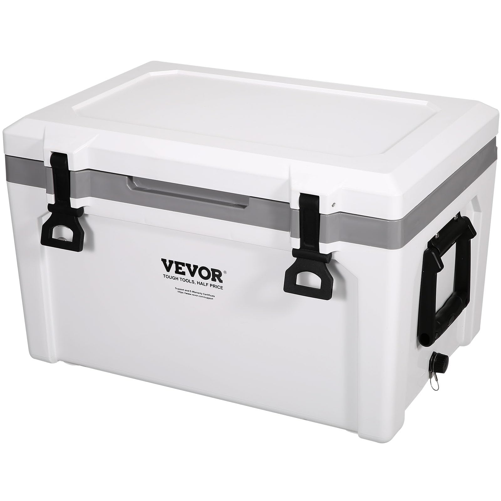 VEVOR Ultra-Light Hard Cooler, Ice Retention Cooler with Heavy Duty Handle, Ice Chest Lunch Box for Camping, Travel, Outdoor, Keeps Cool for up to 6 Days, 30% Lighter Than Rotomolded Coolers