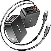 SUPERONE 62W Retractable Wall Charger with Dual Cables, 3-Port USB Charger Block, 35W iPhone Chargers Fast Charging for iPhone 17/16/15/14/13/12/11 Series, Pad, Tablet, LG, Samsung and More