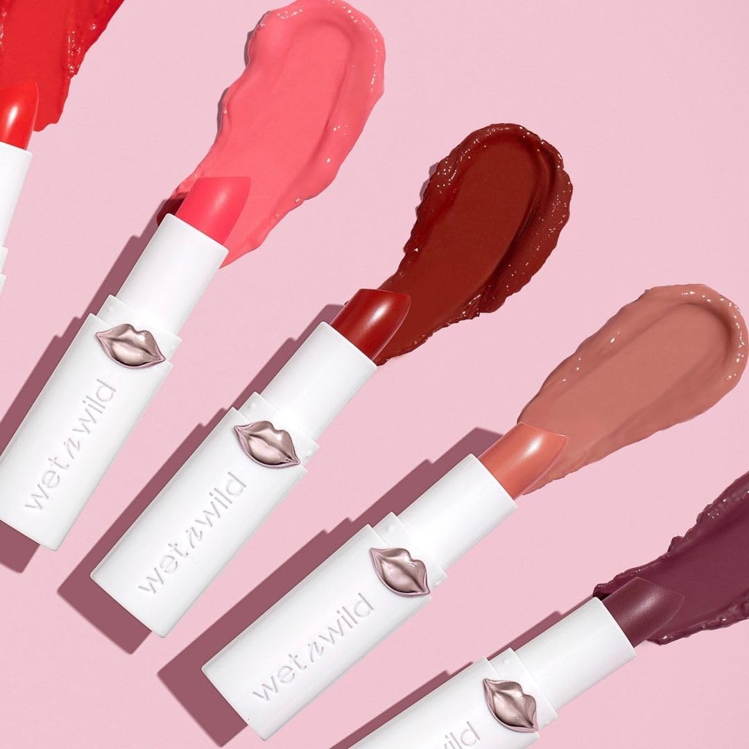 wet n wild Mega Last High-Shine Lipstick Lip Color, Infused with Seed Oils For a Nourishing High-Shine, Buildable & Blendable Creamy Color, Cruelty-Free & Vegan - Rosé And Slay