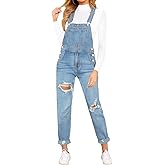 Vetinee Womens Classic Adjustable Straps Pockets Denim Bib Overalls Jeans Pants