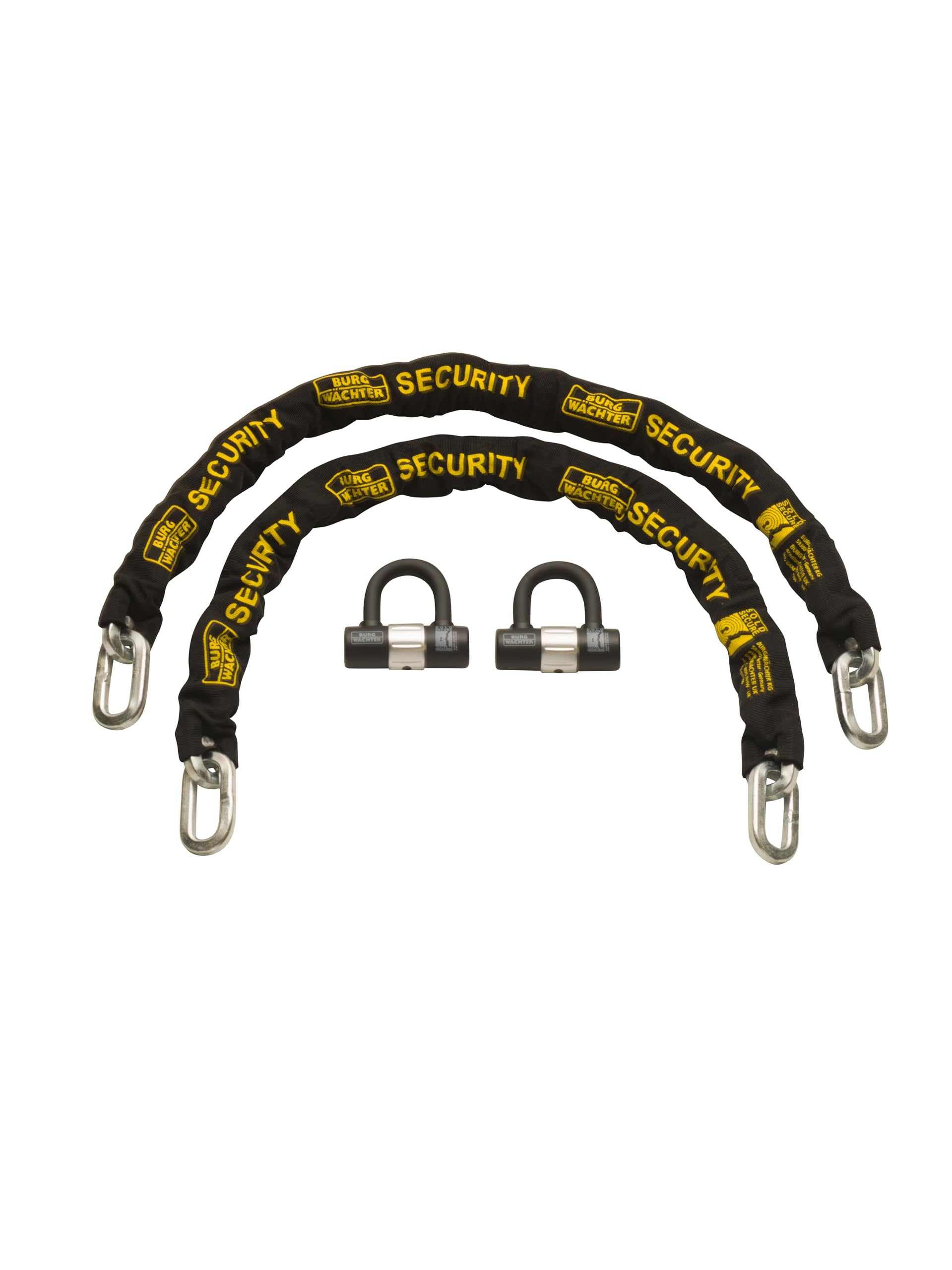 Burg-Wachter Sold Secure Diamond & Gold 12mm Keyed Alike Chain Twin Pack, Black, 1M