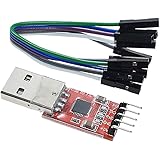HiLetgo CP2102 USB 2.0 to TTL Module Serial Converter Adapter Module USB to TTL Downloader with Jumper Wires