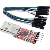 HiLetgo CP2102 USB 2.0 to TTL Module Serial Converter Adapter Module USB to TTL Downloader with Jumper Wires