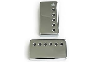 OVSAL 2 PCS Brass Humbucker Guitar Pickup Covers 50mm/52mm Pole Spcing Guitar Pickup Covers Neck Bridge Pickup Covers electric guitar pickup covers for Les Paul Electric Guitar (Chrome)
