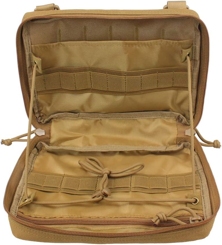 WYNEX Tactical Mag Admin Pouch, Molle Utility Tool Pouch Medical EMT Organizer with Triple Stacker Magazine Holder for M4 M16 Patch Included Army Green