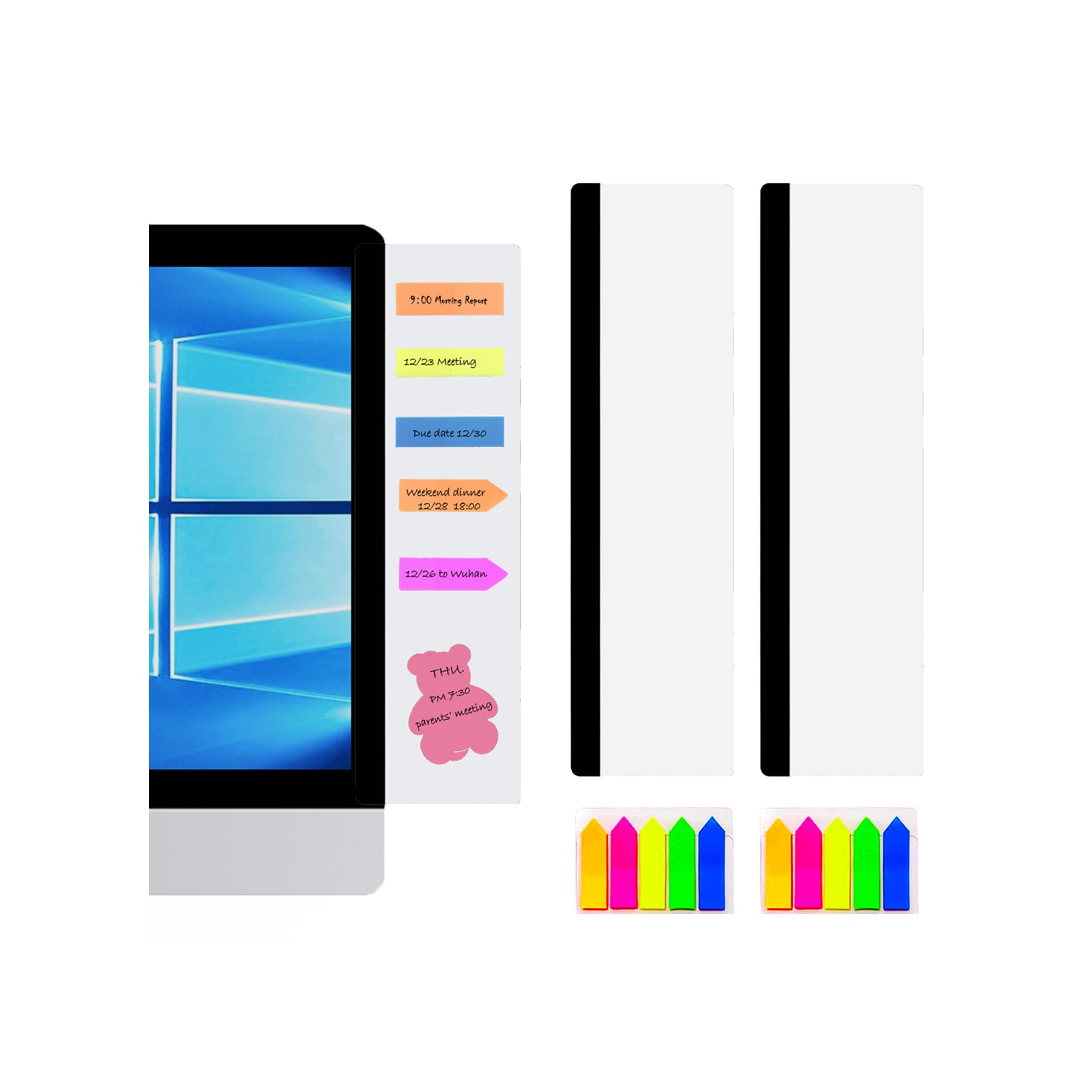 LRZCGB Memo Board, 2 Pieces Acrylic Monitor Sticky Note Holder — image 1