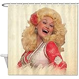 yyone Dolly Parton Watercolor Polyester Waterproof Fabric Bath Curtain with Hooks,Shower Curtain for Bathroom Decor 72…