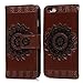 iPhone 6S 6 Wallet Case 4.7 inch, YOKIRIN PU Leather Henna Mandala 3D Relief Floral Embossed Folio Flip Full Protective Cover with Credit Card Holder Kickstand Magnetic Closure for iPhone 6 6S, Brown